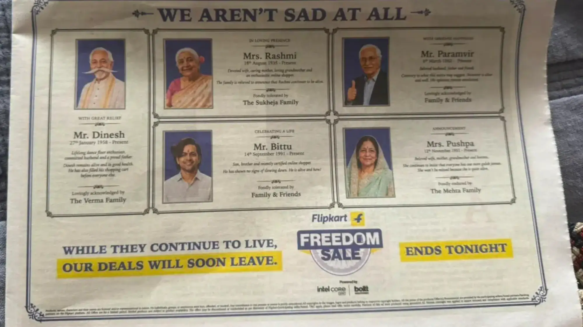 Flipkart’s Obituary-Style Ad Turns Expiring Sale Deals into a Debate on Creative Sensitivity