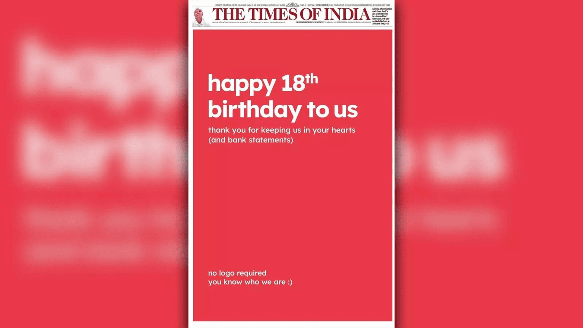 Skip It or Guess It: Zomato’s Logo-Free Red Ad Turns 18th Birthday into a Viral Guessing Game